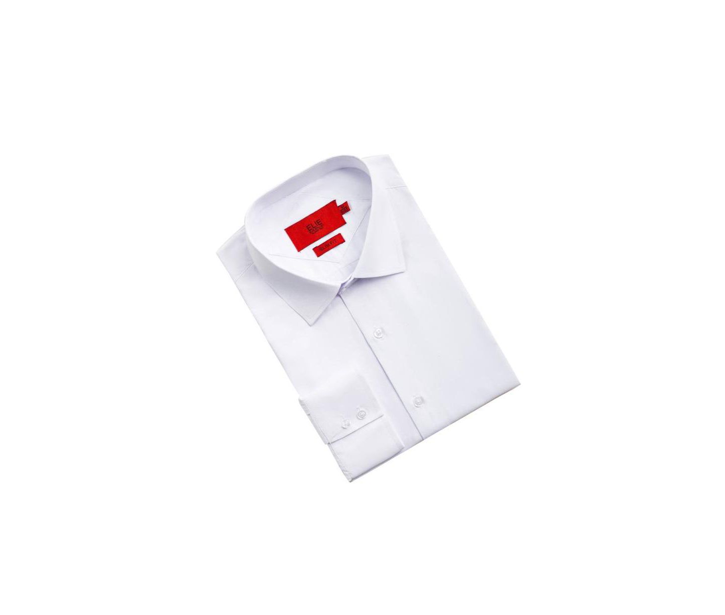 Мужская рубашка Elie Balleh Slim Fit Solid Button-Down, цвет: Белый — фото 4