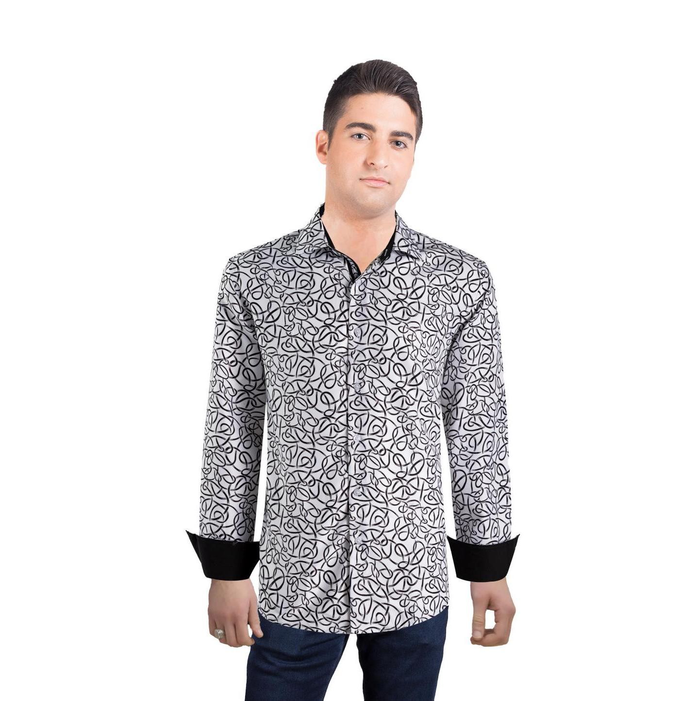 Мужская рубашка Elie Balleh Slim Fit Swirl Print — фото 1