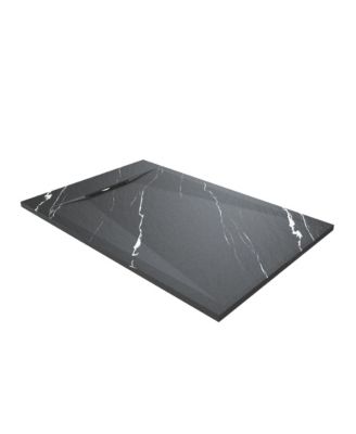 Low-Profile SMC Shower Base with Reversible Drain, Drain Cover, Non-Slip, Wheelchair-Friendly