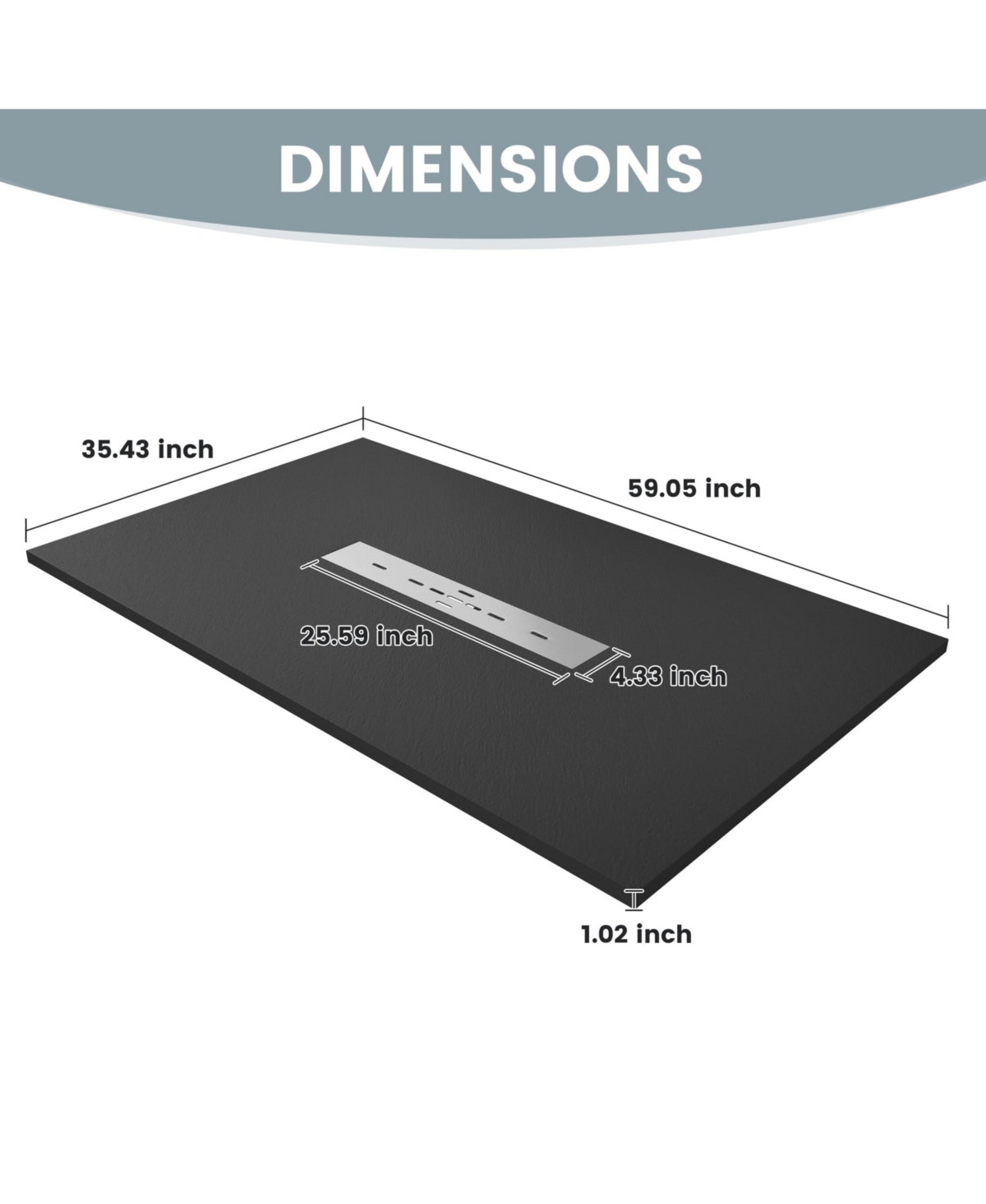 Casainc Low-Profile Smc Shower Base with Non-Slip Smc Solid Surface
