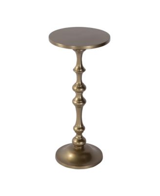 Passeo 10 in. W Round All Metal Pedestal Base End Table