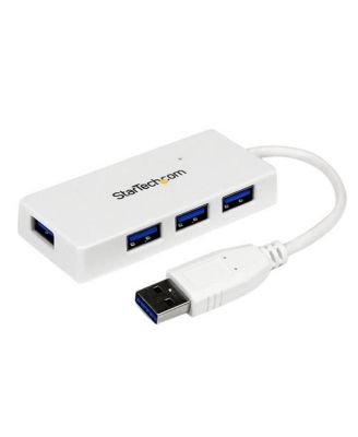 Portable 4 Port SuperSpeed Mini USB 3.0 Hub