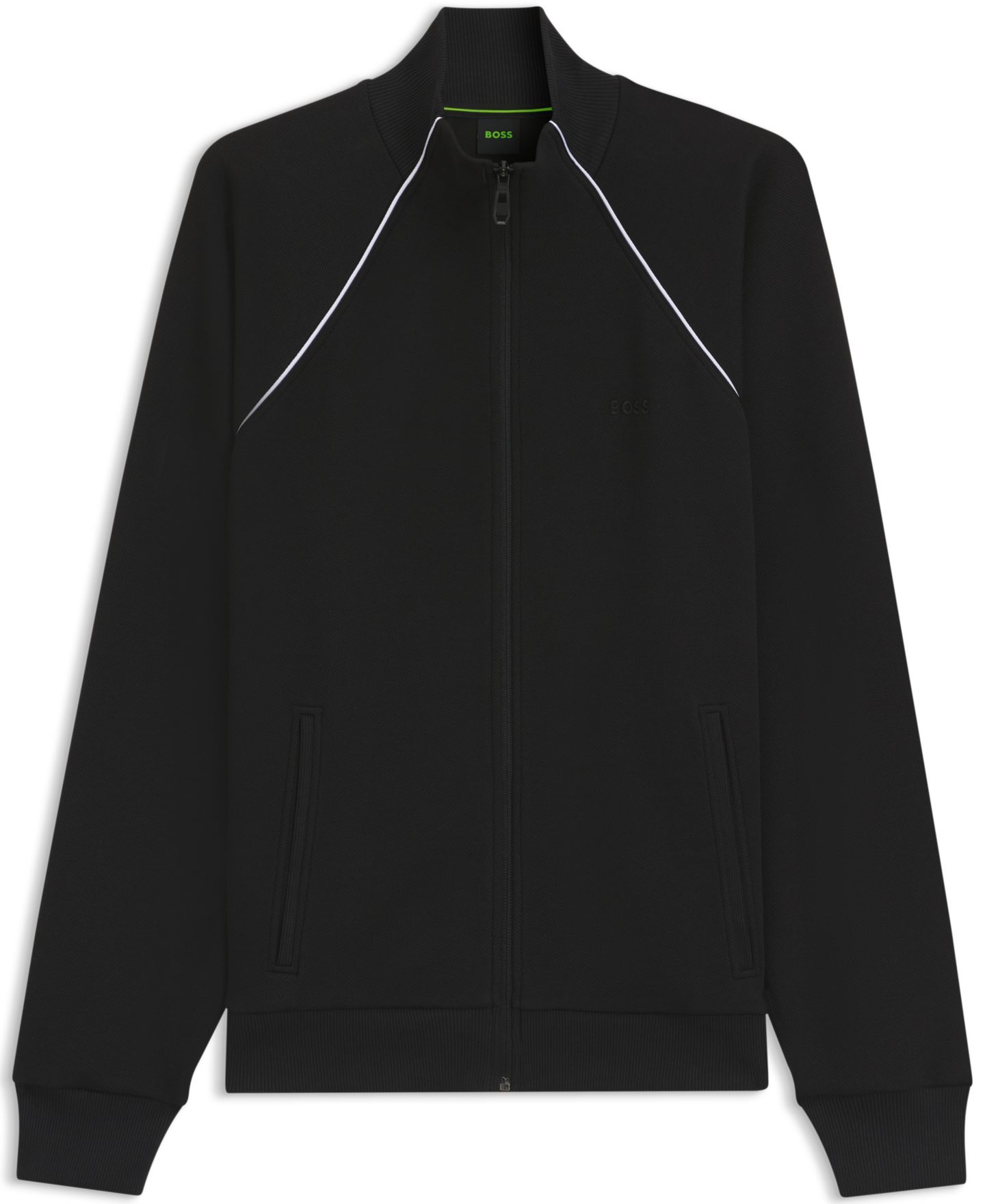 Мужские толстовки Hugo Boss Contrast Piping Cotton-Blend, цвет: Чёрный — фото 3