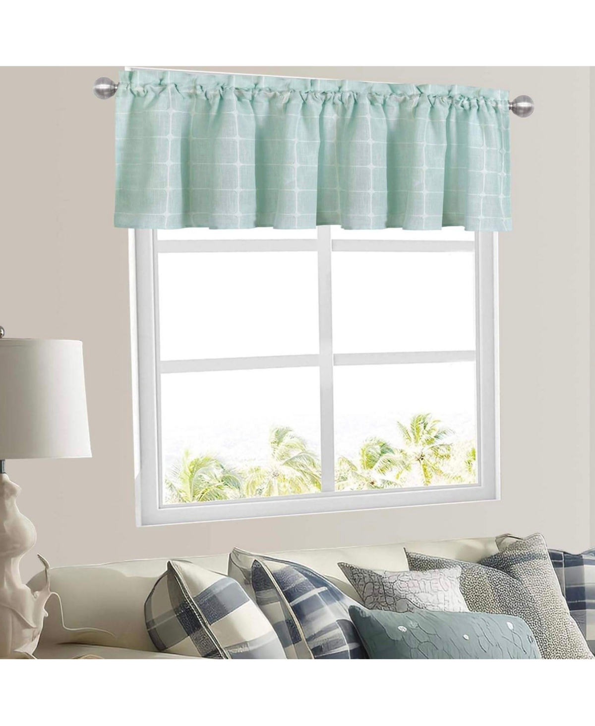 Kate Aurora 3 Piece Claire Embroidered Cafe Rod Pocket Kitchen Curtain Tier And Valance Set
