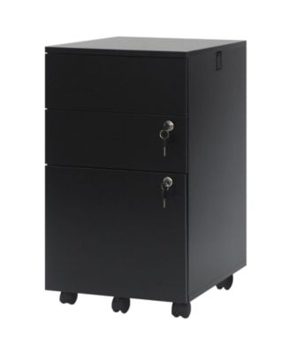 Locking 3 Drawer File Cabinet Pedestal for Office Desk