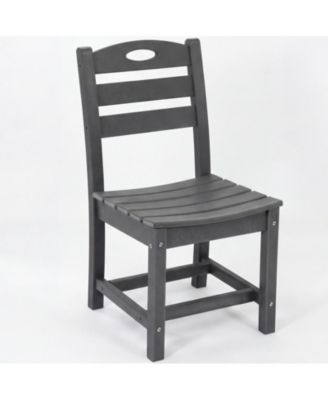 Set of 2 HDPE Patio Dining Chairs, Armless Outdoor Side Chairs