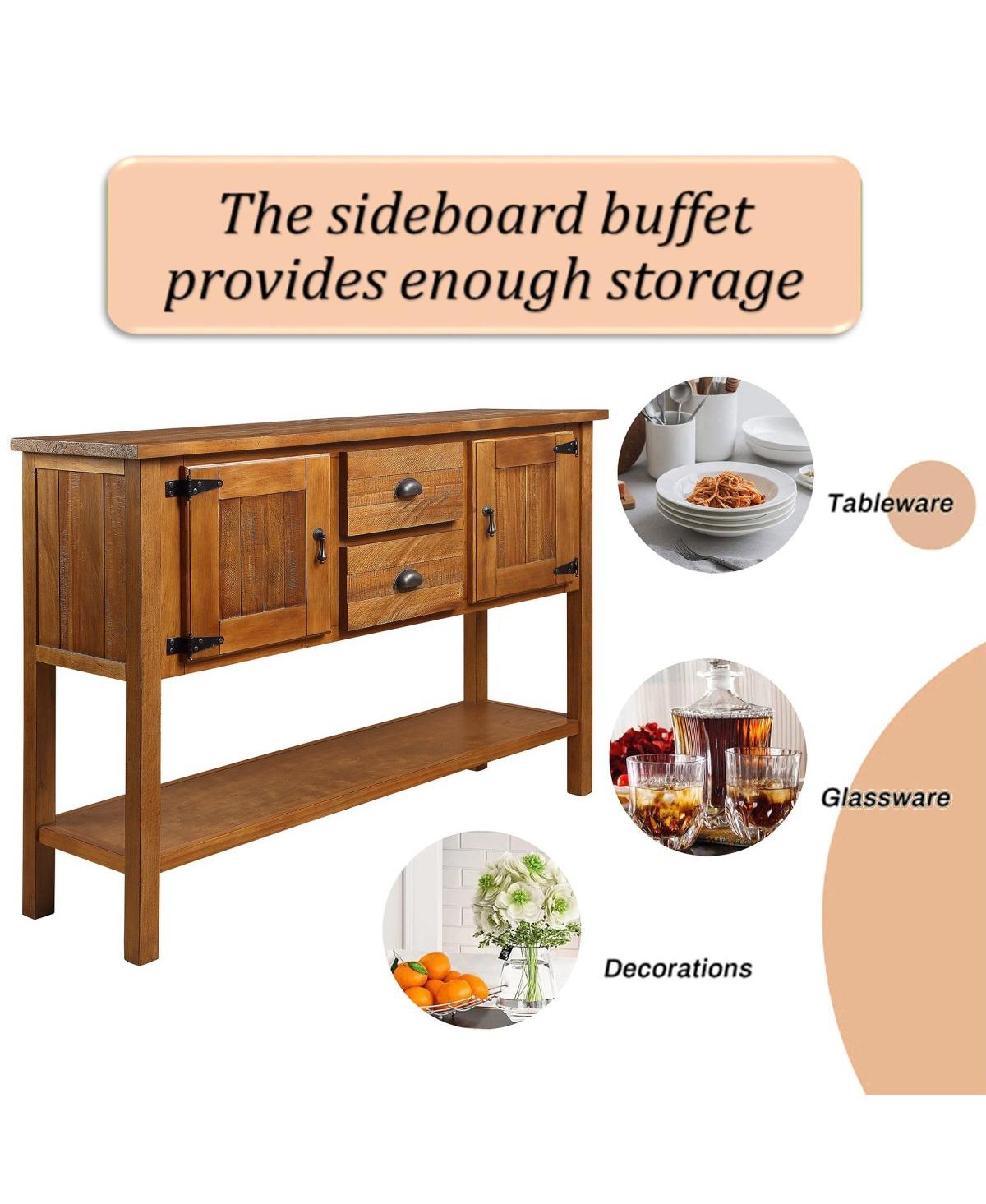 Streamdale Furniture 46'' Solid Wood Sideboard Console Table with 2 Drawers and Storage