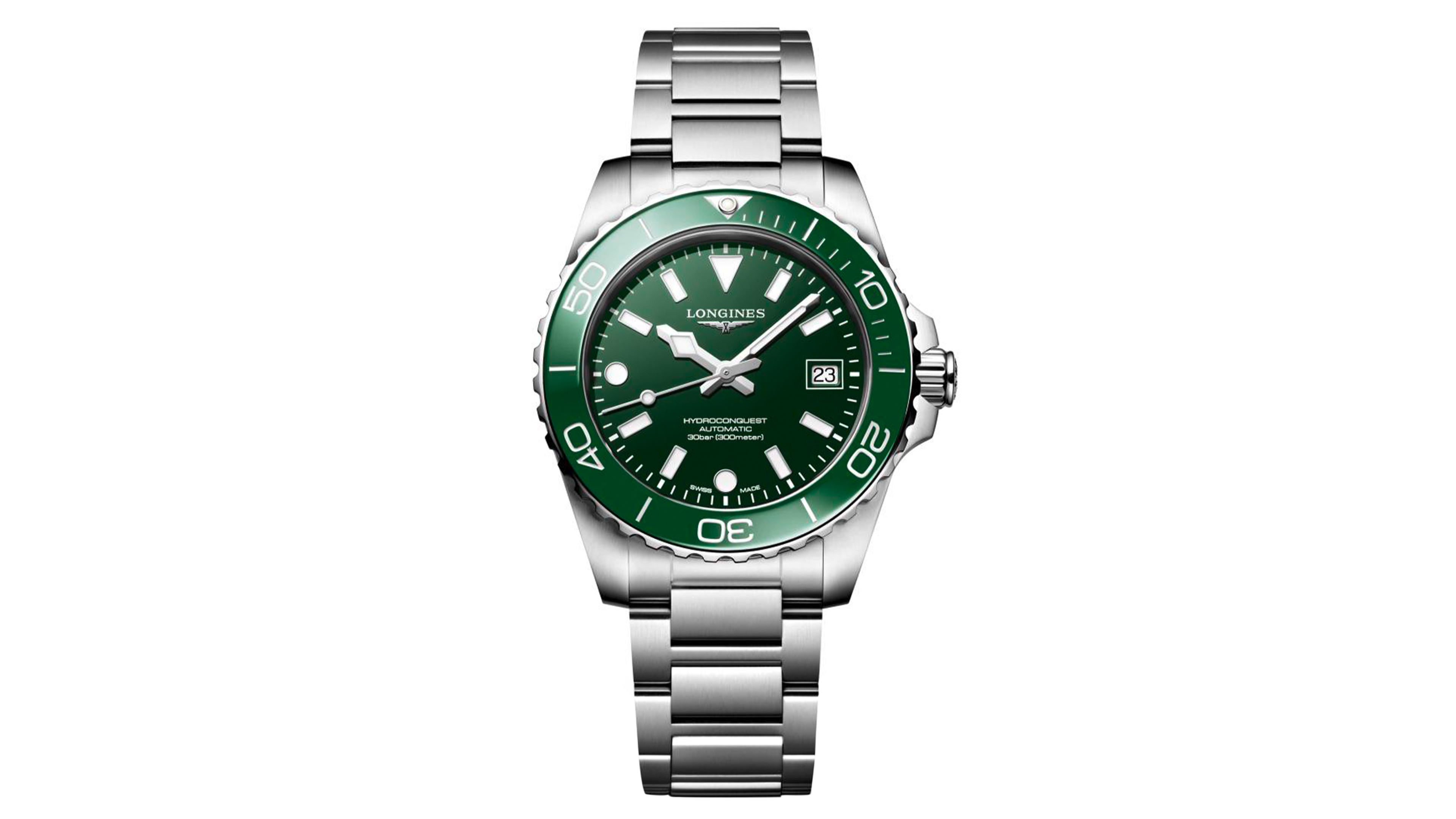 Longines Men's HydroConquest Silver Stainless Steel Bracelet Watch 39mm