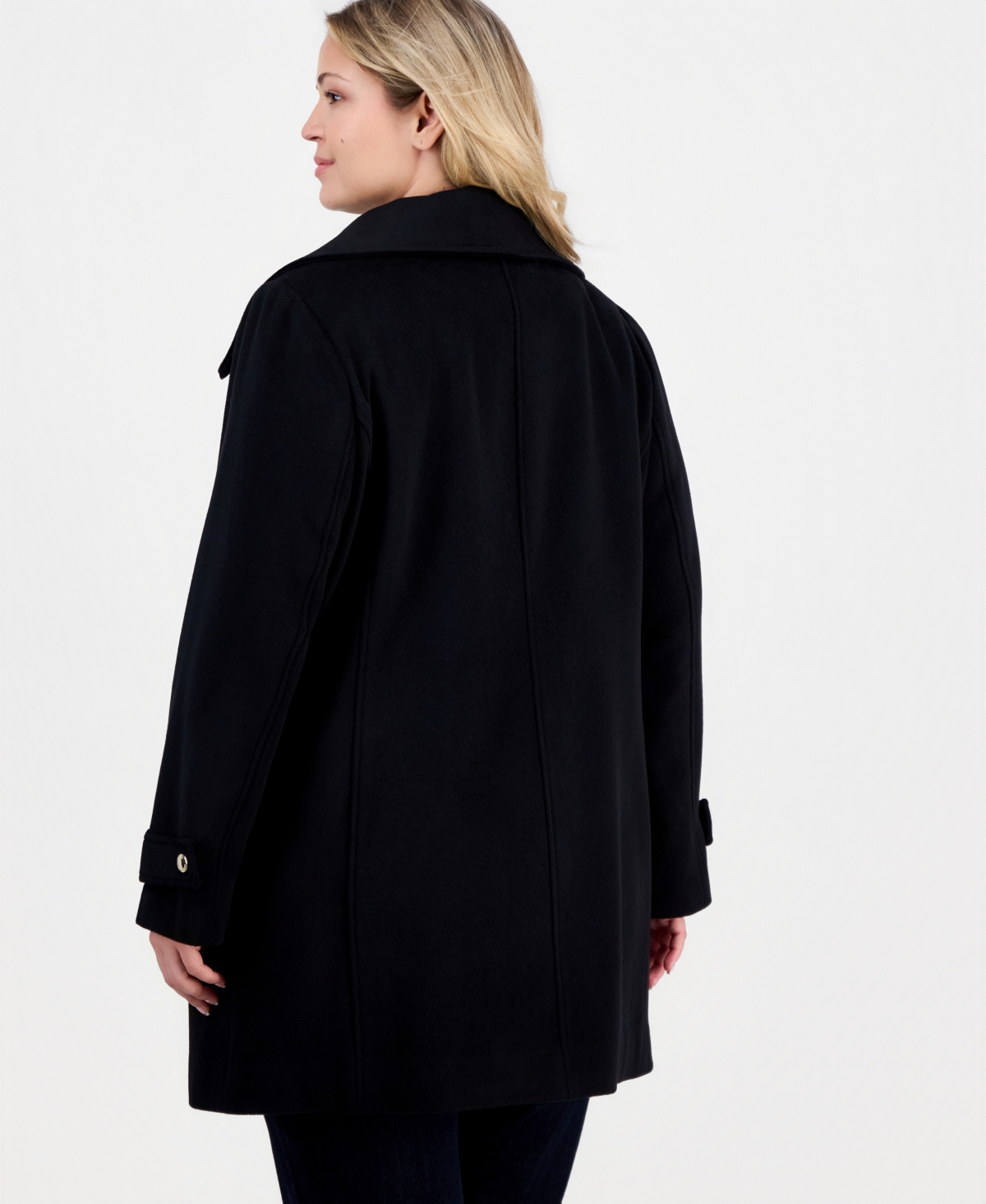 Michael Kors Plus Collared Zip-Front Coat