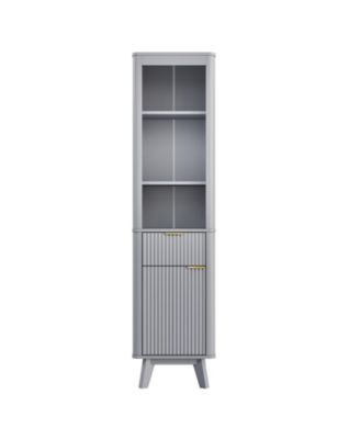 Bathroom Storage Cabinet with Adjustable Shelves One Drawer and Door Multifunctional for Bathroom Living Room Entryway Kitchen
