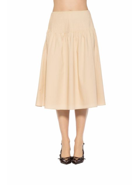 Женская юбка Alexia Admor Esme Pintuck Waist Full Poplin, цвет: Бежевый