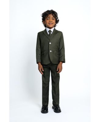 Toddler Boys 007 Slim Fit 5-Piece Shirt, Tie, Jacket, Vest and Pants Suit Set