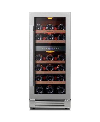 15 inch Wine cooler Refrigerator , Dual Zone 28-Bottle 40-65degree(s)F,3 color LED, Built-in/Freestanding for home 3.2 cu.ft