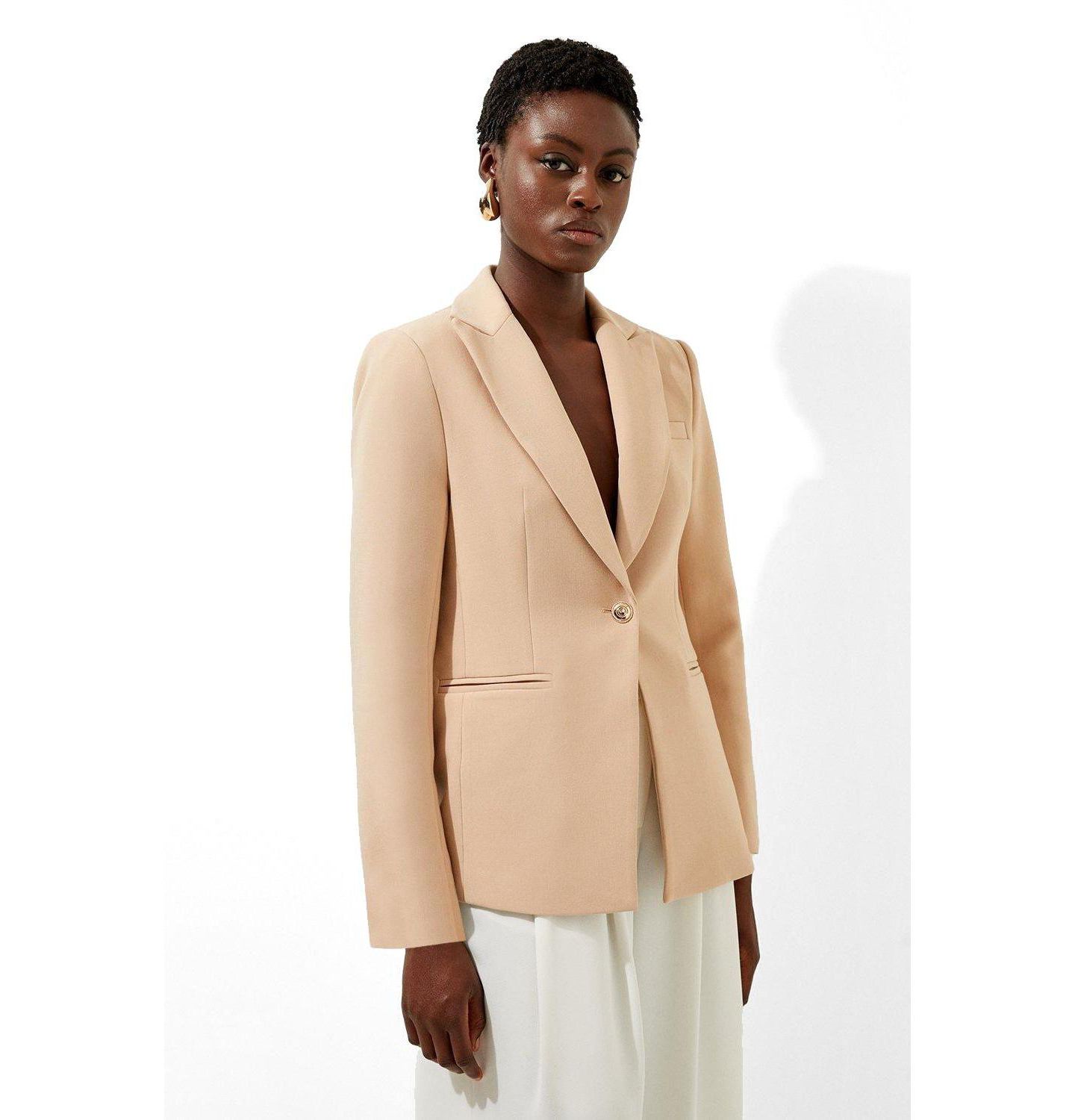 Женский пиджак Karen Millen Tailored Single Breasted Blazer, цвет: Верблюжий — фото 1