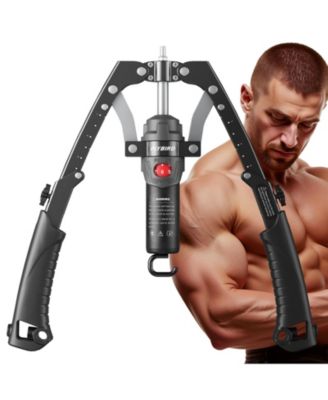 3-in-1 Hydraulic Core Flex Twister, 22-440lbs Adjustable Chest and Arm Strength Trainer with Ab Roller Wheel, Pad and Backpack