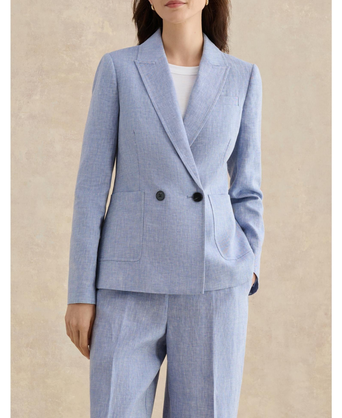 Hobbs London Women's Estella Double Breasted Linen Jacket