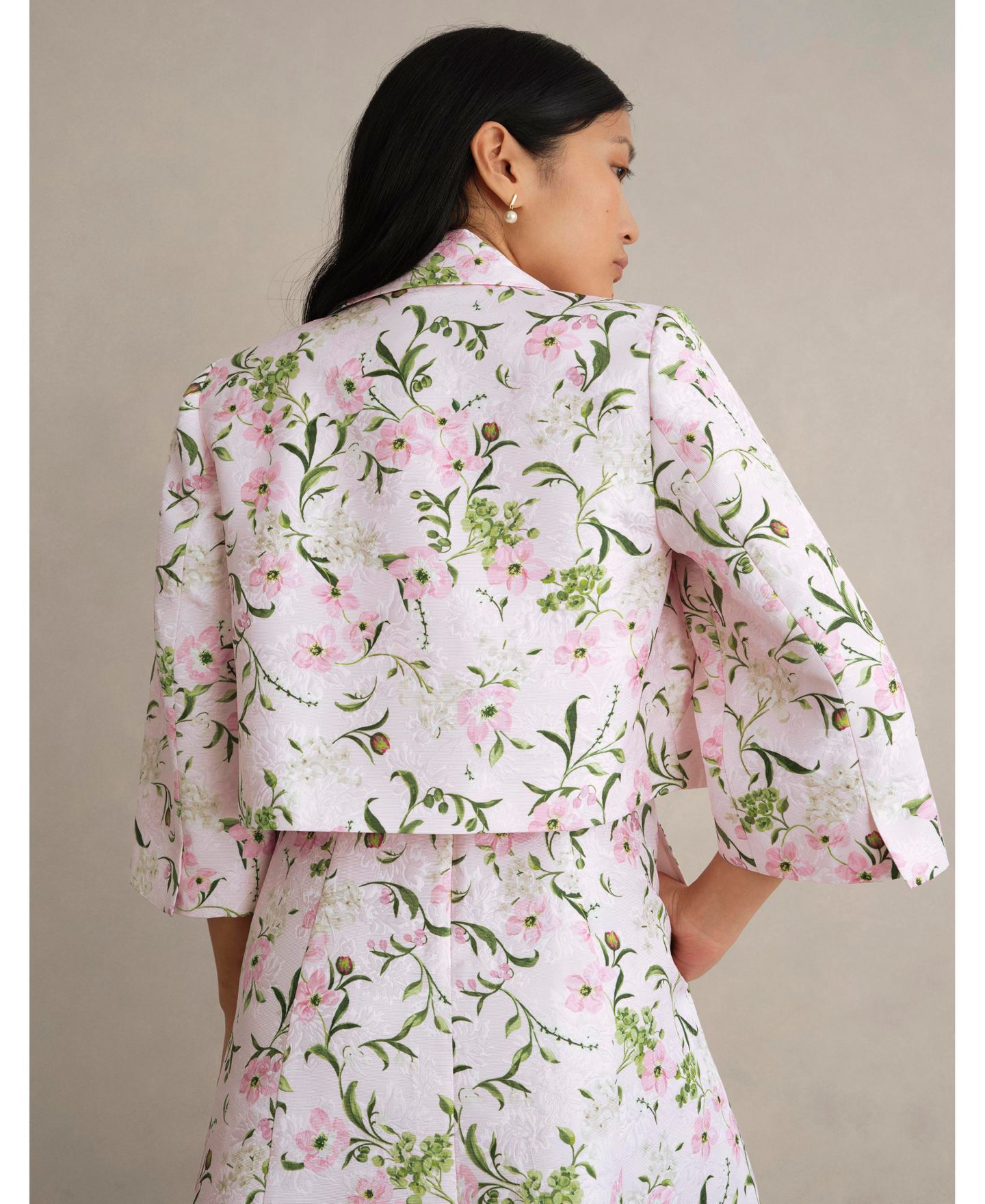 Женская куртка Hobbs London Lana Cropped Floral, цвет: Розовый разноцветный — фото 6