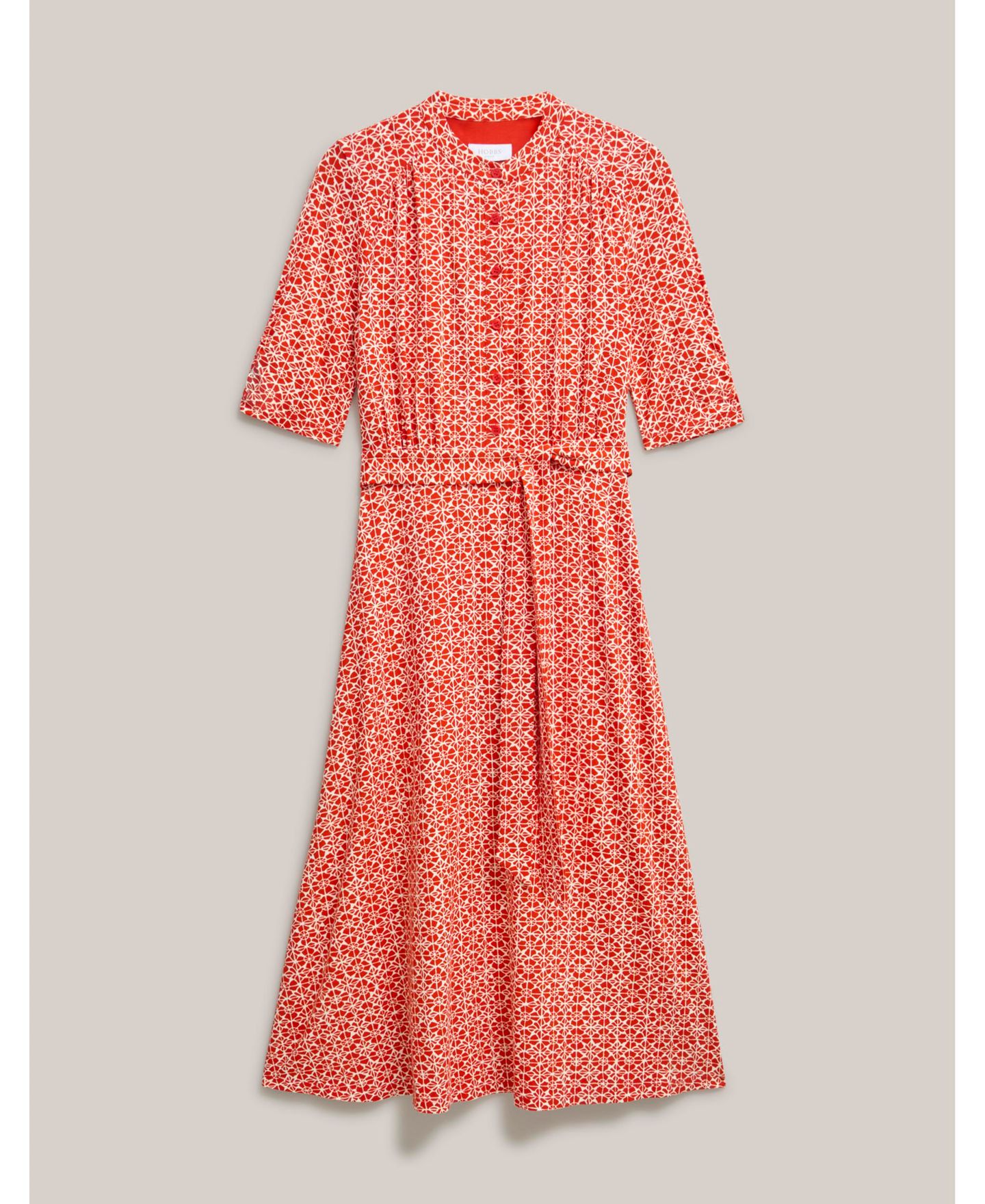 Женское платье Hobbs London Cathy 3/4 Sleeve Jersey Midi, цвет: Средний красный — фото 2