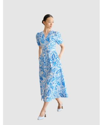 Hobbs London Women's Libby Short Sleeve V-Neck Midi Dress - Macy's