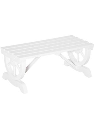 2-Person Wooden Wagon Wheel Outdoor Bench, 550 lbs