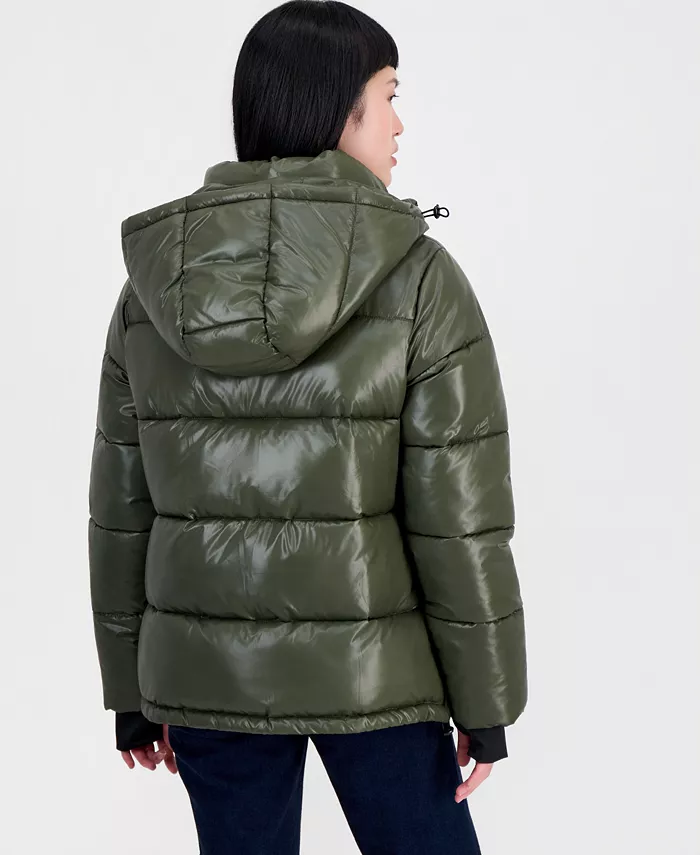 Women's Hooded Short Quilted Puffer Coat - thumbnail 6