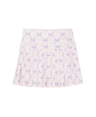 Big Girls Lavender Bow Trellis Athletic Skort