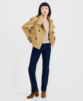 Women's Short Hooded Trench Coat
