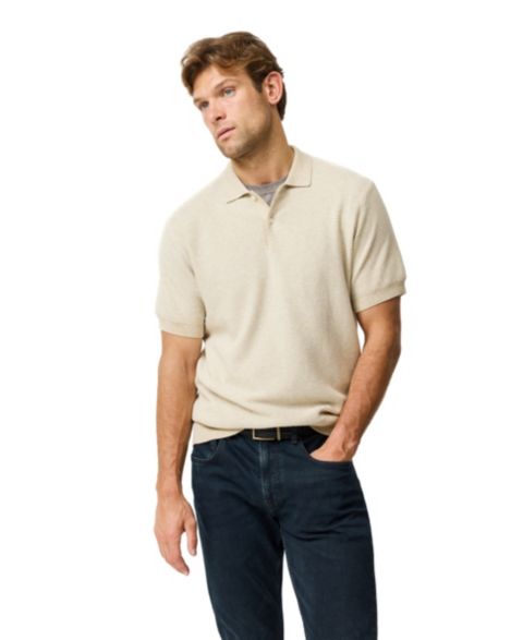 Мужское поло Rodd & Gunn Rodd Gunn Benford Bay Cotton Textured Knit Polo Shirt, цвет: Чернильный