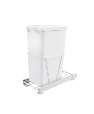 Pullout 50 qt. Sliding Trash Can for Kitchen, White, RV-12PB-50 S