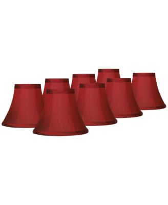 Set of 8 Bell Lamp Shades Faux Silk High Candelabra Clip-On Fitting