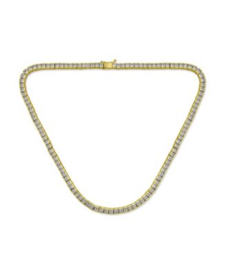 Cocktail Cubic Zirconia Princess Cut Channel Set Statement Tennis Necklace