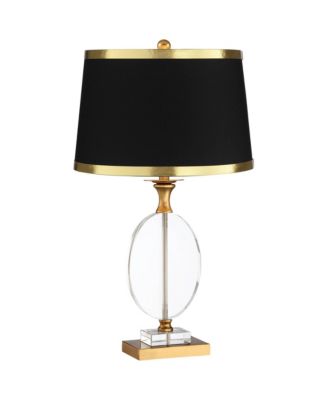 Modern Table Lamp 28" Tall Clear Crystal Glass Metal Drum Shade for Bedroom Living Room Bedside House