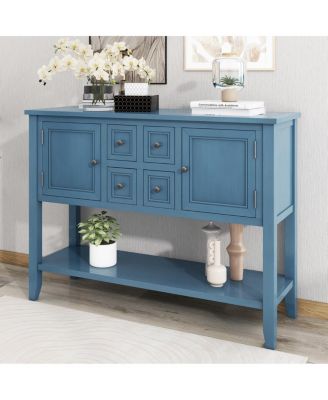 Cambridge Series Vintage Console Table with 4 Drawers and Shelf
