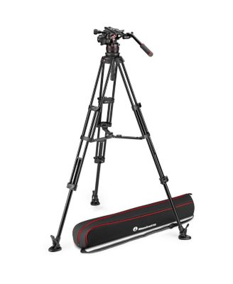 3-Section Aluminum Twin Leg Tripod with Nitrotech 612 Fluid Video Head and Mid-Level Spreader