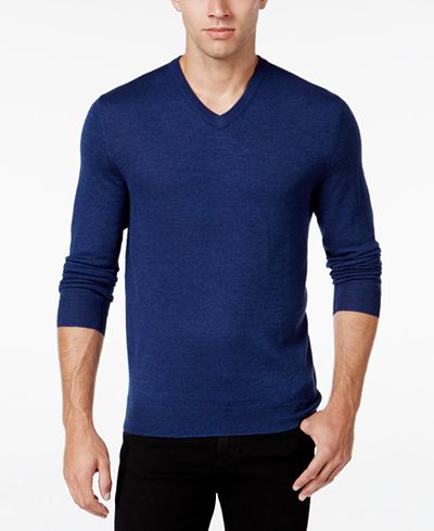 Club Room Men's Merino Blend V-Neck Sweater, Classic Fit