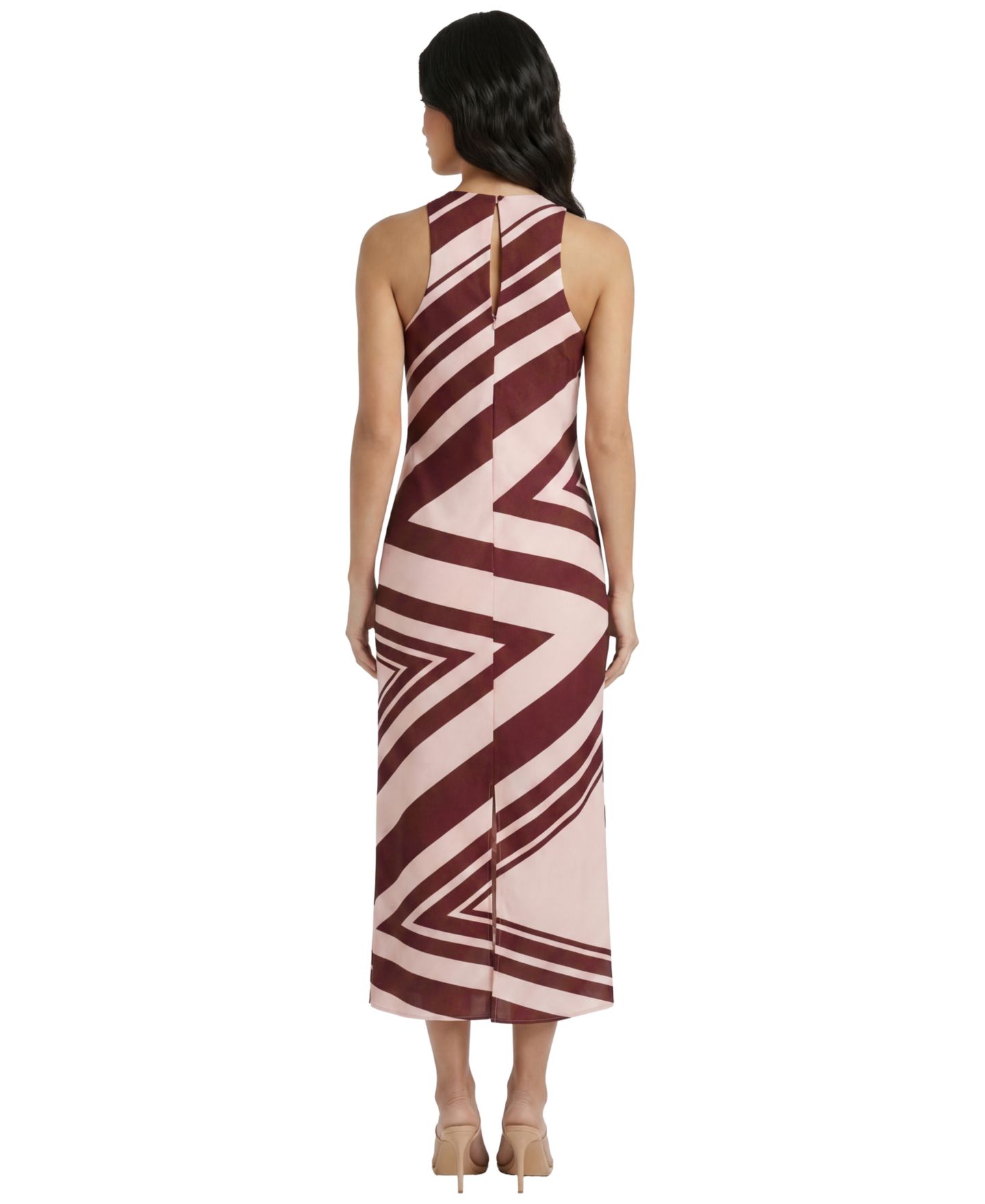 Женское платье Donna Morgan Printed Sleeveless Midi, цвет: Кремовый / Коричневый — фото 4