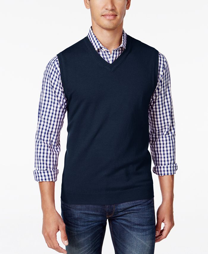 Club Room Men's V-Neck Sweater Vest, Created for Macy's - Macy's