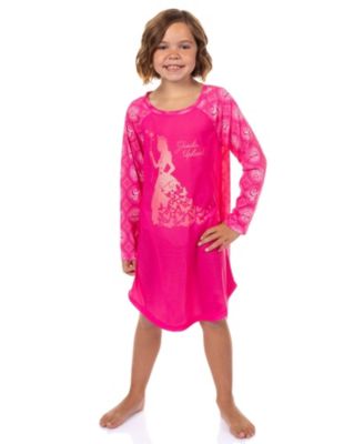Girls' 4-16 Kids Glinda Upland Nightgown Butterfly Silhouette Long-Sleeve Raglan Soft Fleece Gown