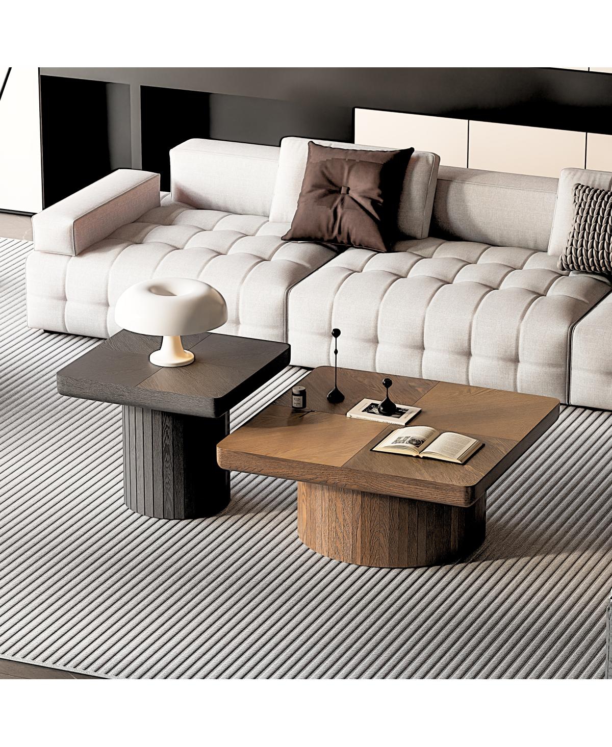 Streamdale Furniture Modern Wood 2-Piece Nesting Coffee Table Set