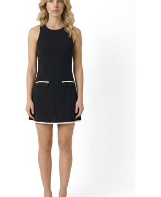Women's Sleeveless Contrast-Trim Tailored Dress