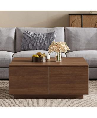 33.25" Square Coffee Table with 4 Drawers