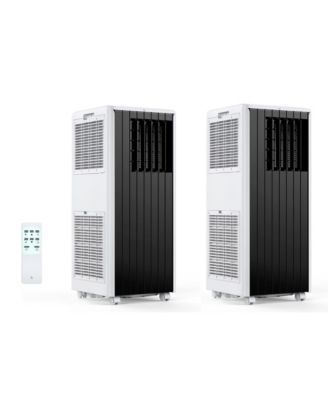 2-Piece Set of 8,000 BTU Portable Air Conditioners with Cooling, Dehumidifier and Fan, Remote, Quiet Operation and Timer