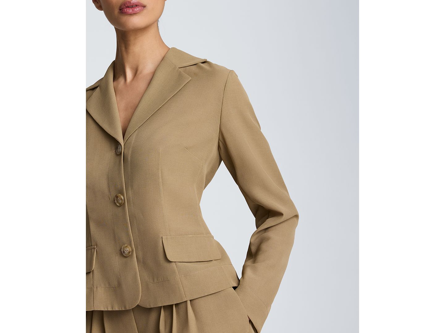 Женский пиджак Kenneth Cole Notch Collar Blazer, цвет: Мох серо-коричневый — фото 4