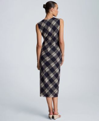 plaid ruched dress Archie Cotton Ruched Plaid Shirt Dress  VICI