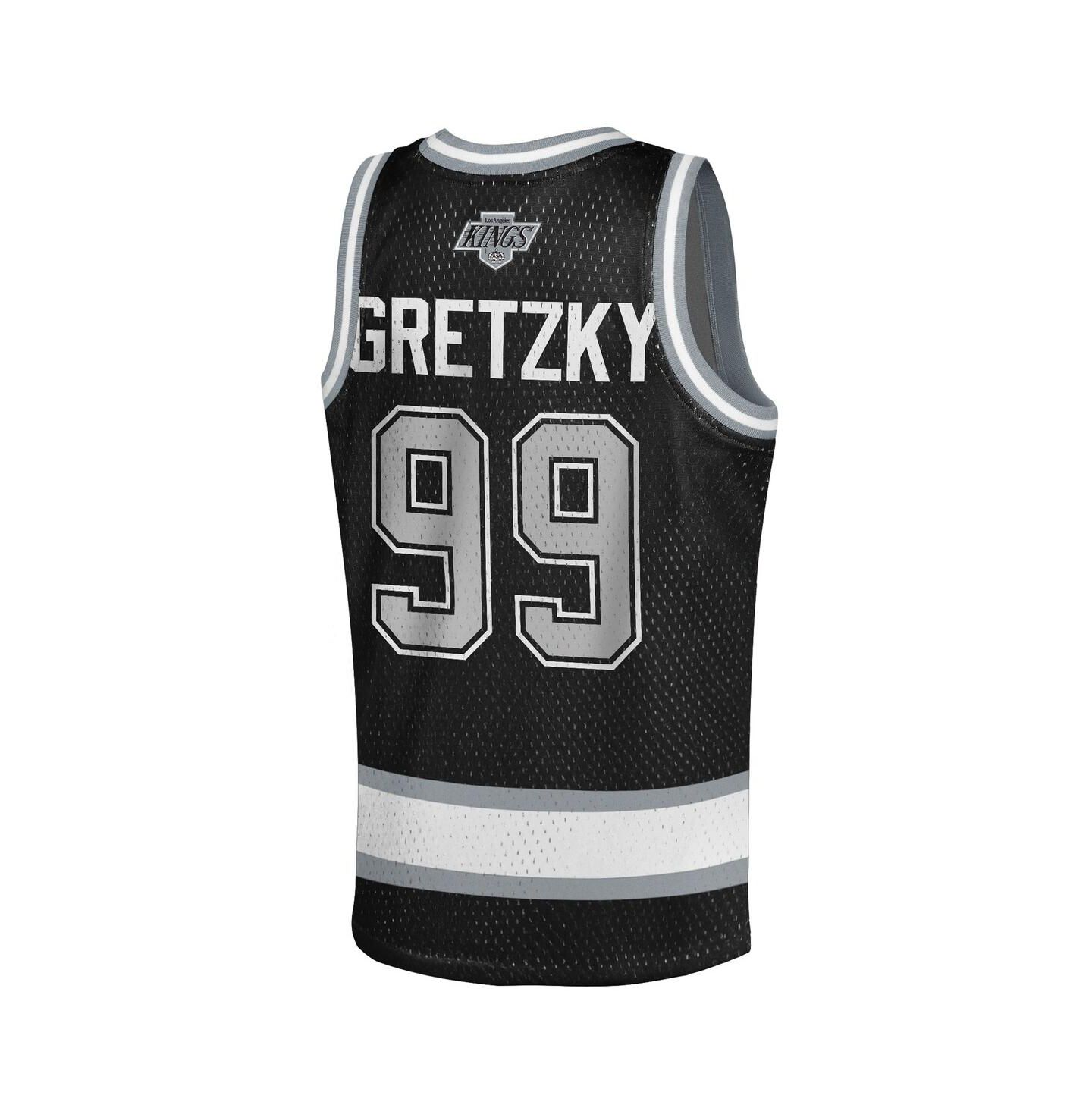 Детский топ Mitchell & Ness Wayne Gretzky Black Los Angeles Kings Maxxed Out Fashion Basketball Jersey — фото 2