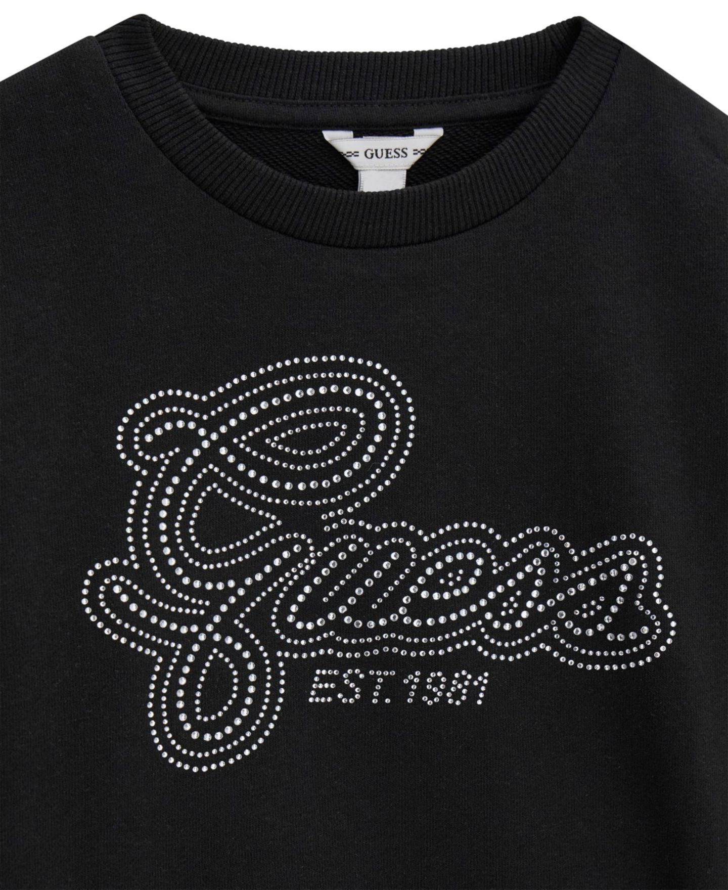 Детский свитшот Guess с длинным рукавом, 7-16, цвет: Чёрный — фото 3