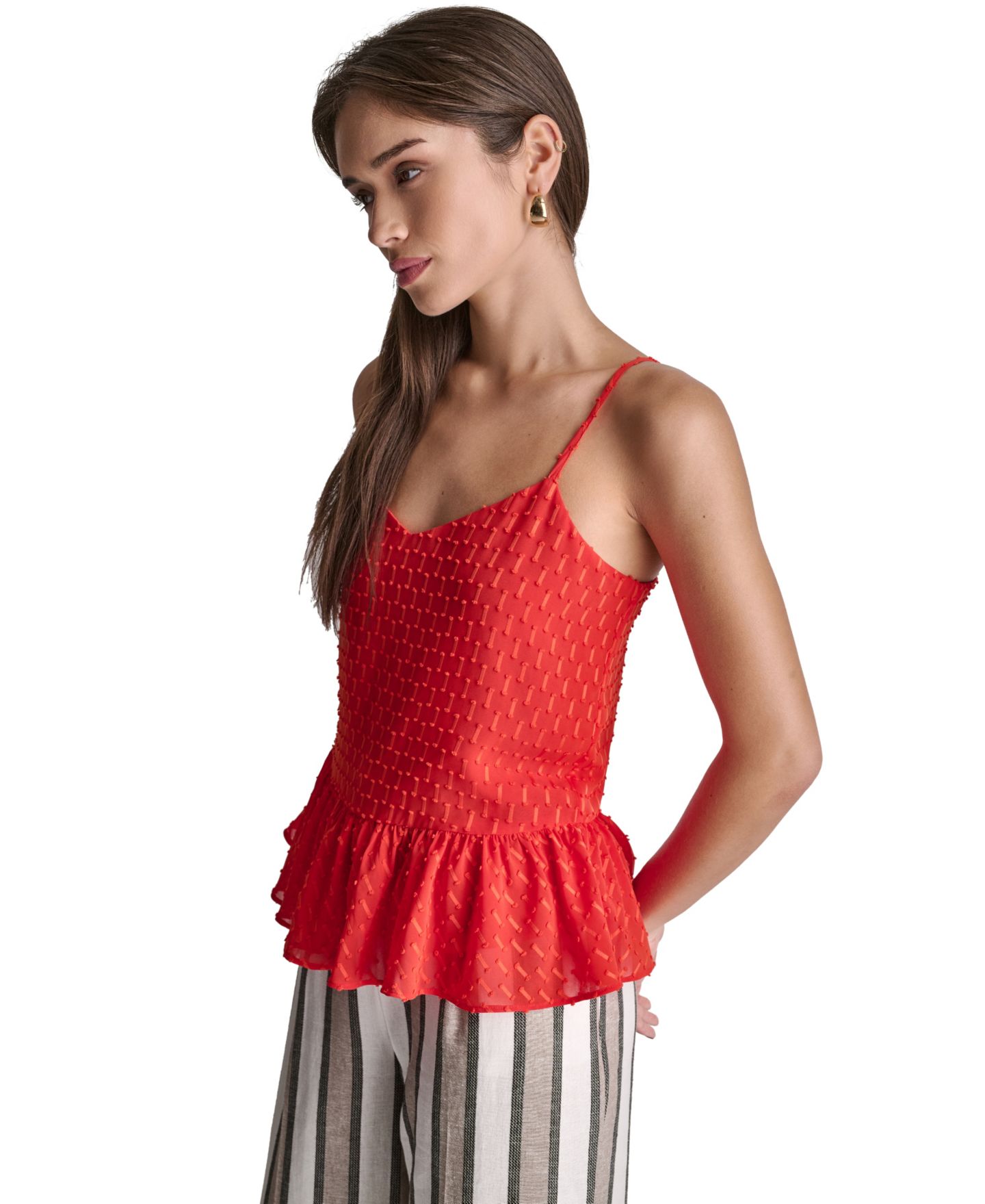 Женский топ BCBG Sleeveless V-Neck, цвет: Fire Lily — фото 3