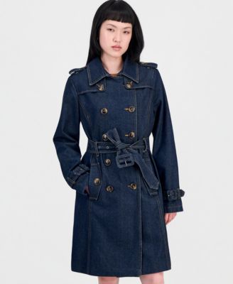 Women's Double-Breasted Denim Trench Coat