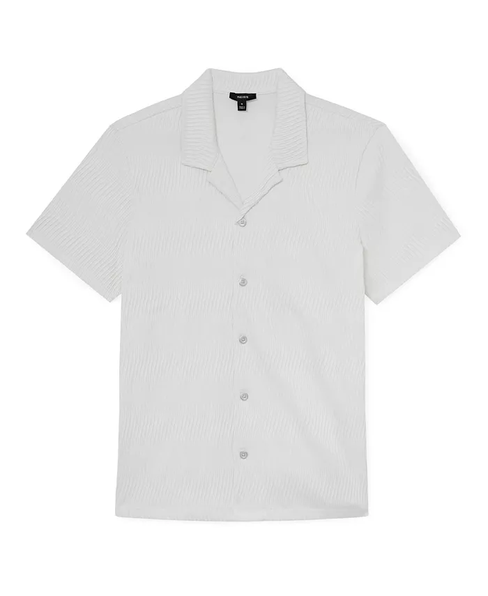 Men's Aleo Textured-Wave Cuban-Collar Shirt - thumbnail 7