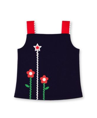 Big Girl Knit Top With Ric Rac, Flowers and Star